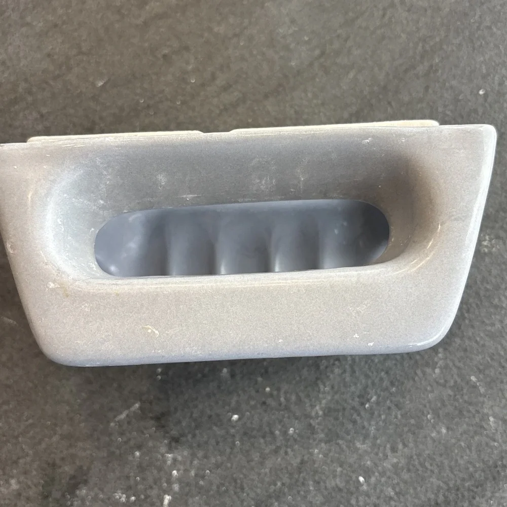 Vintage Blue Ceramic Soap Dish Porcelain Washcloth Holder Bathtub Shower MCM